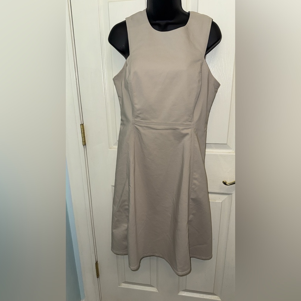 Calvin Klein Sleeveless Beige Mini Dress Size 8 Classic Neutral